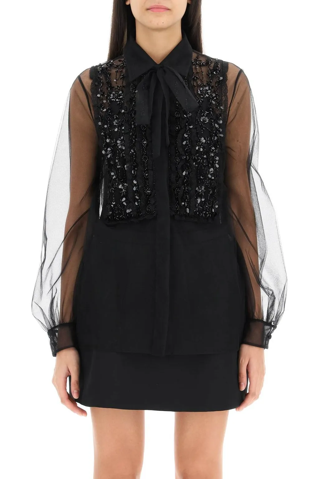 Sheer Embellished Blouse
