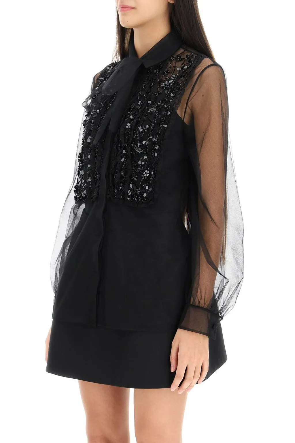 Sheer Embellished Blouse