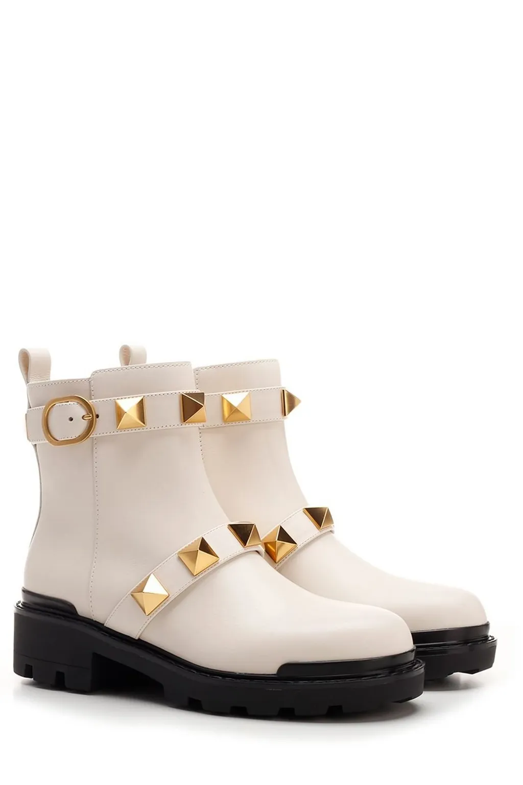 Studded Leather Ankle Boots