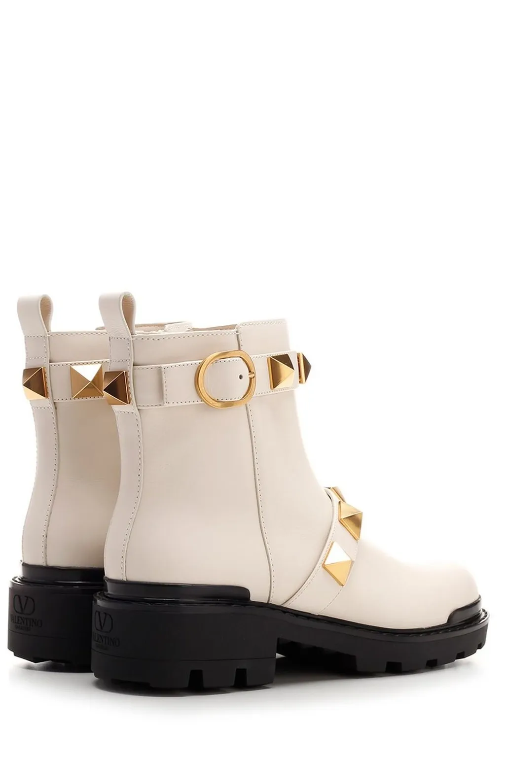 Studded Leather Ankle Boots