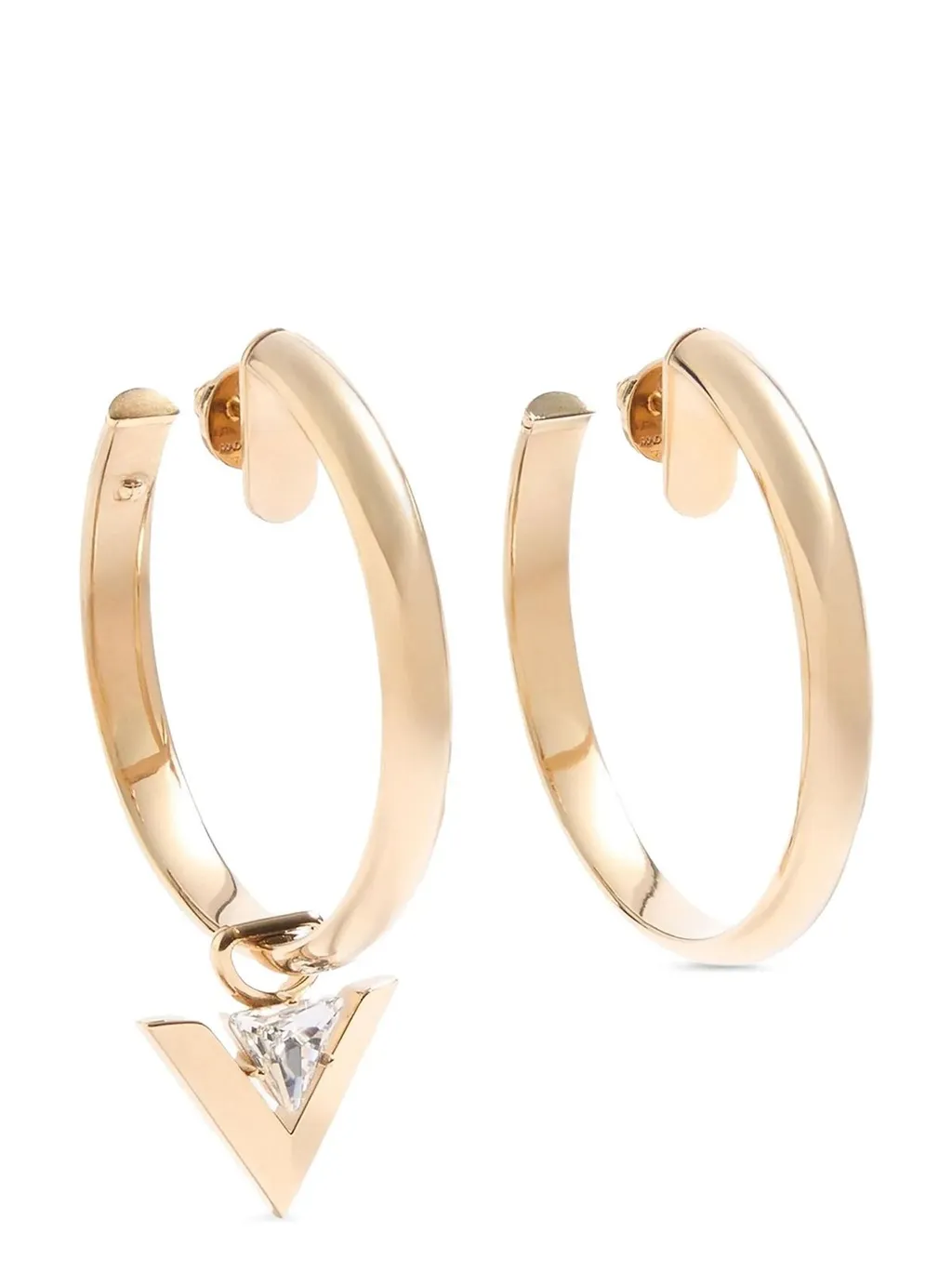 Hoop Earrings With Triangle Charm
