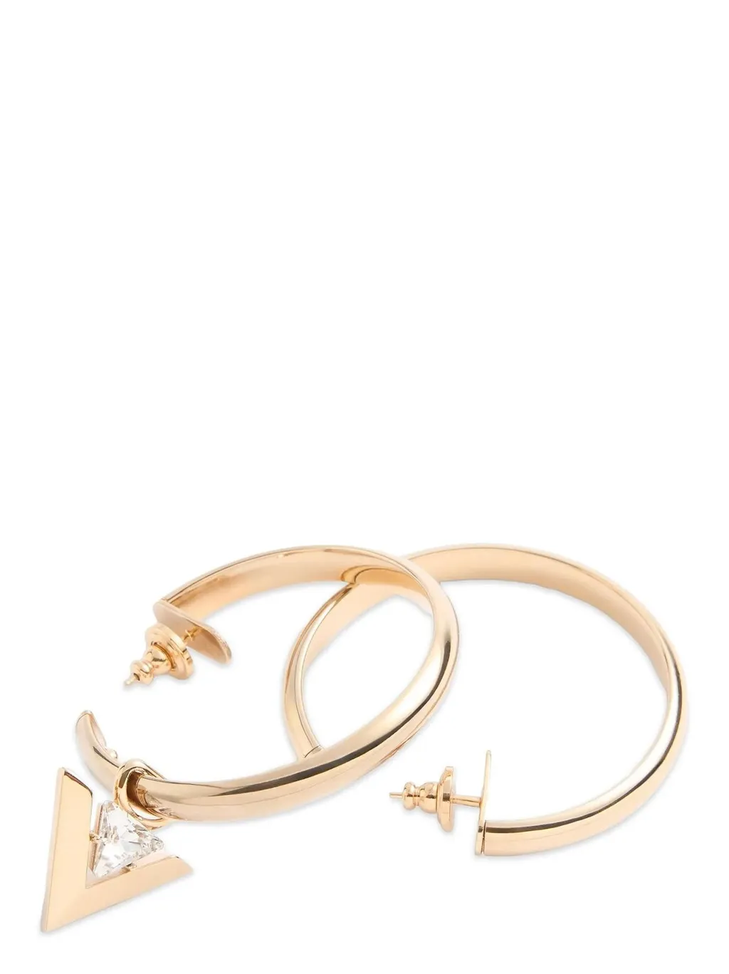 Hoop Earrings With Triangle Charm