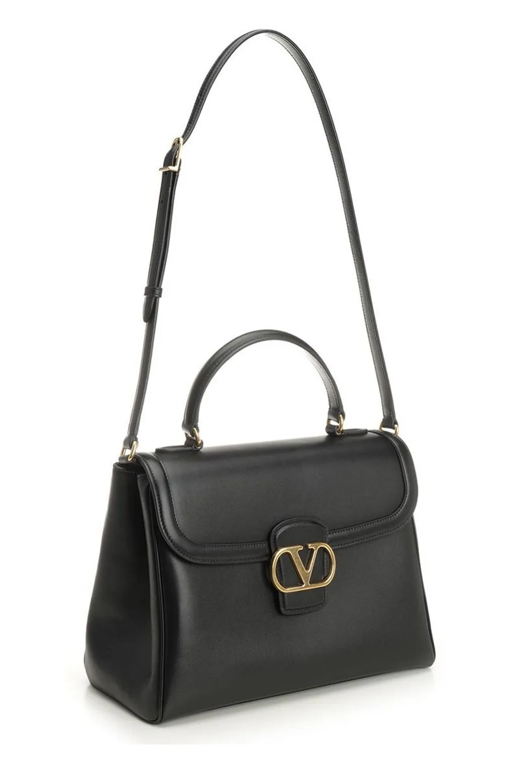 Vltn Times Leather Top Handle Bag