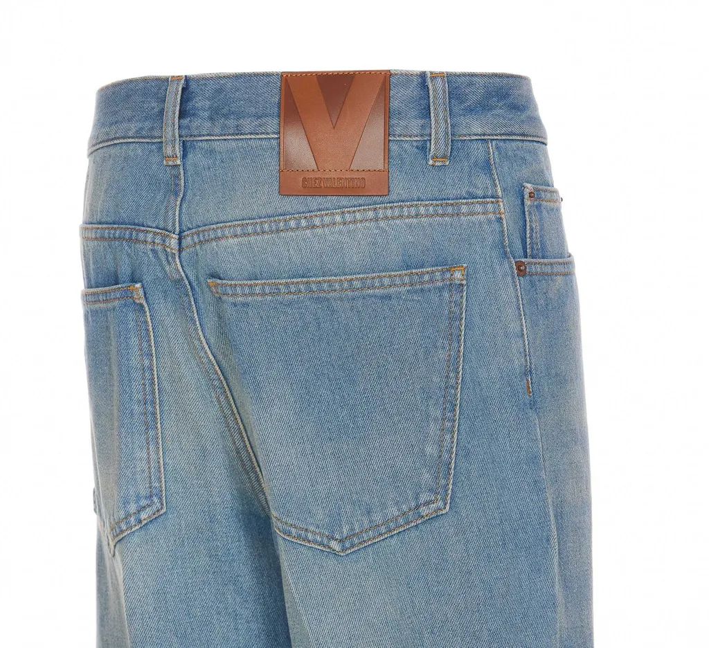 High-Waisted Straight Leg Jeans With Embroidered Cuffs