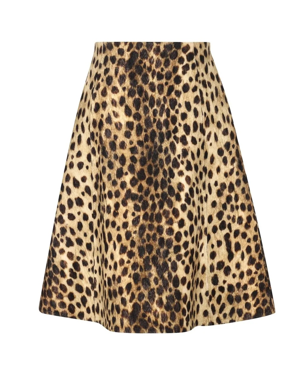 Leopard Print A-Line Skirt