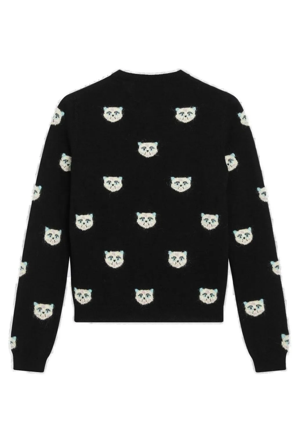 Embroidered Cat Face Cardigan