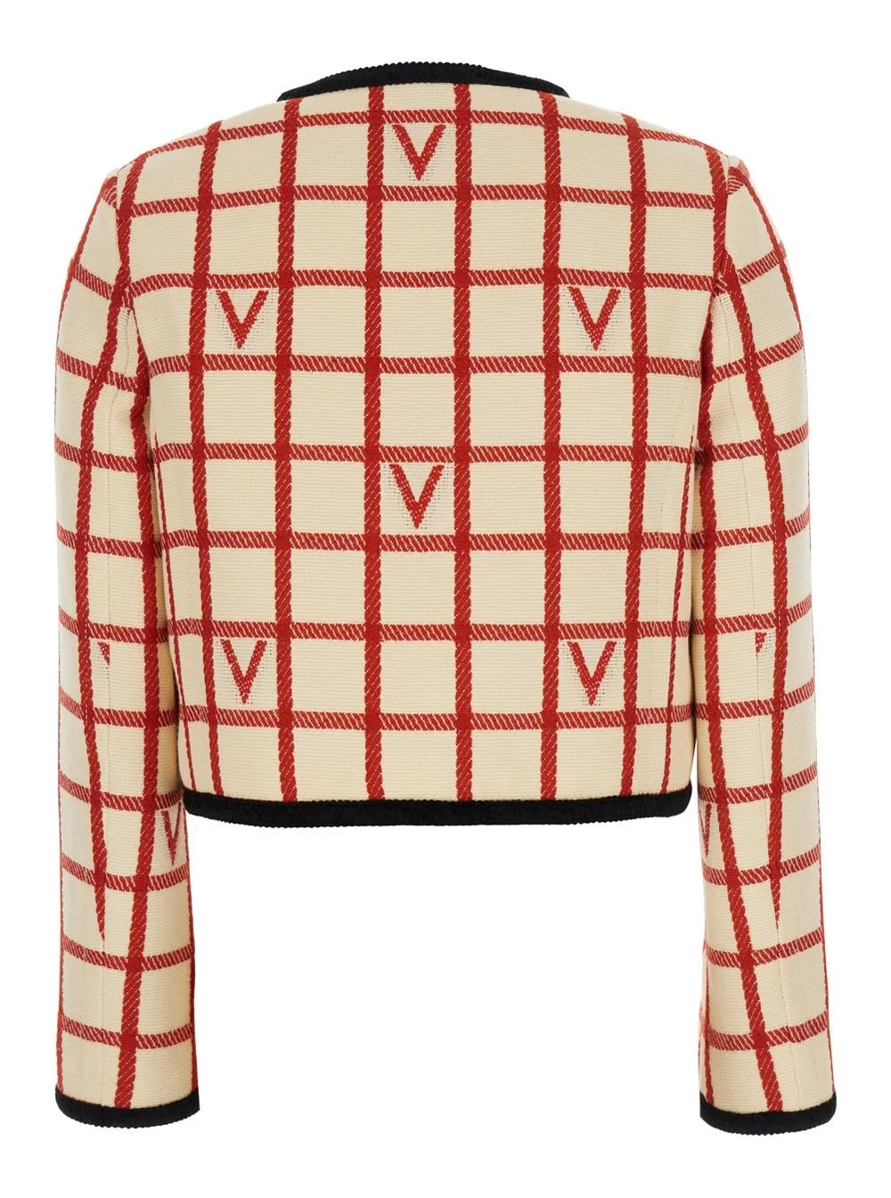 Cropped Checkered Jacket
