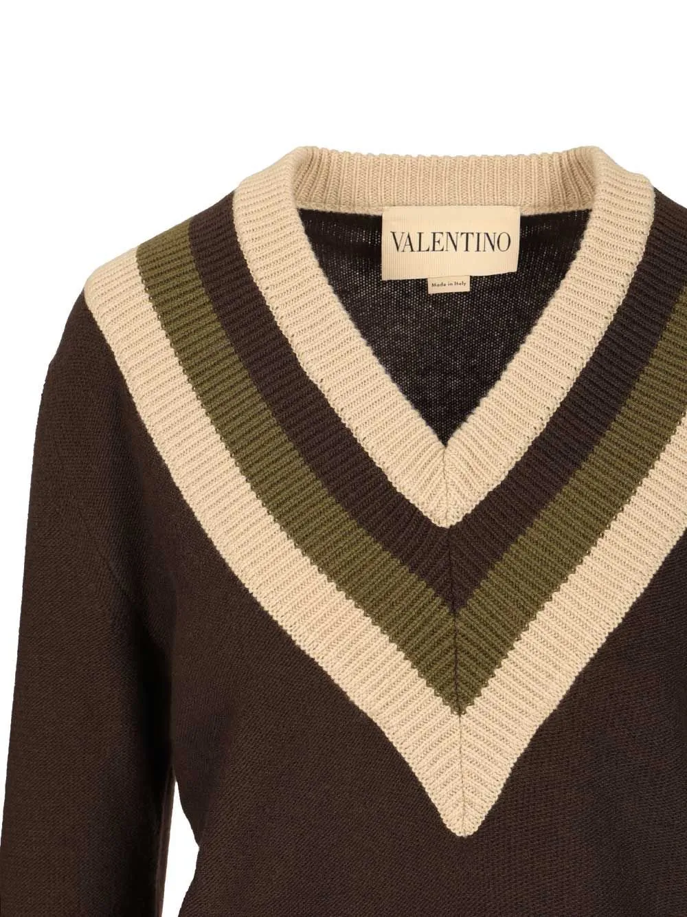 V-Neck Sweater With Stripes