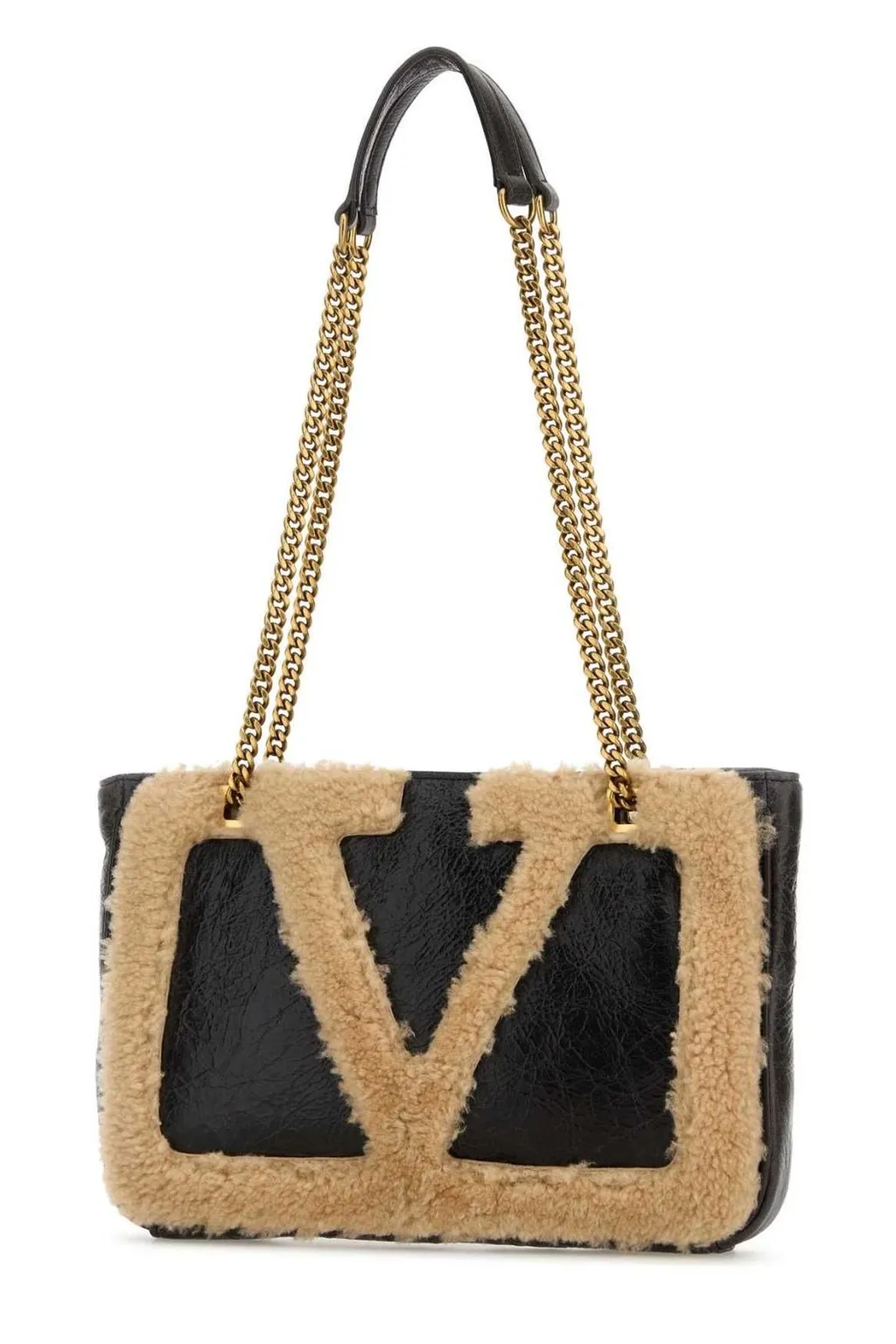 Vltn Shearling Tote Bag