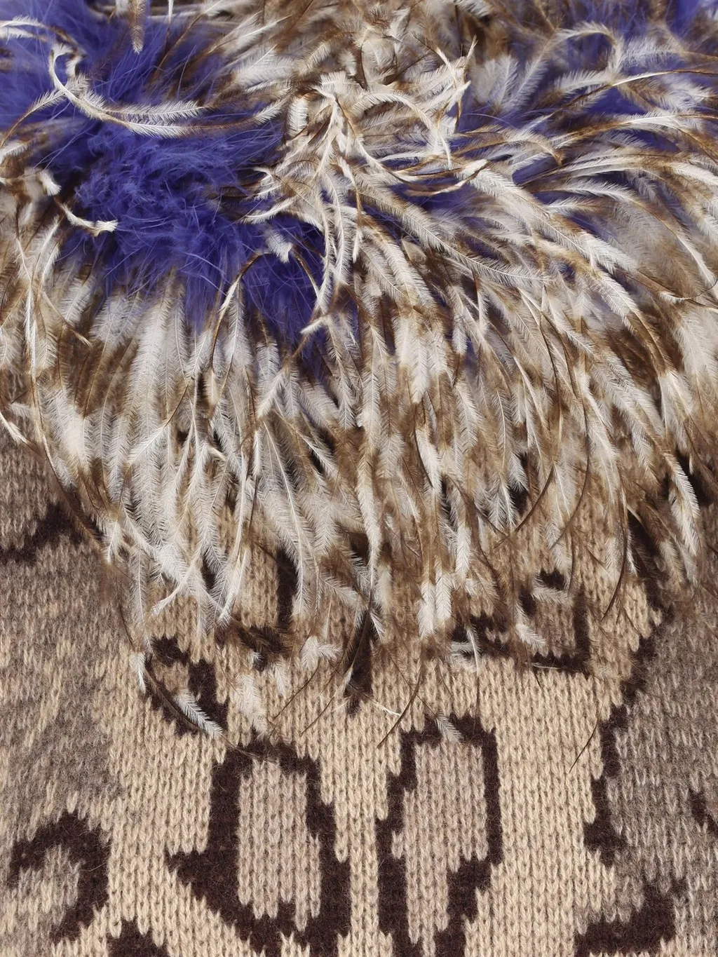 Snakeskin Print Coat With Feather Trim