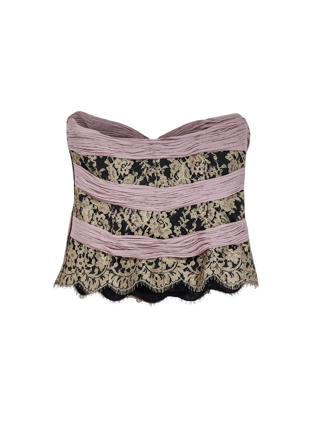 Strapless Ruffled Lace Corset Top