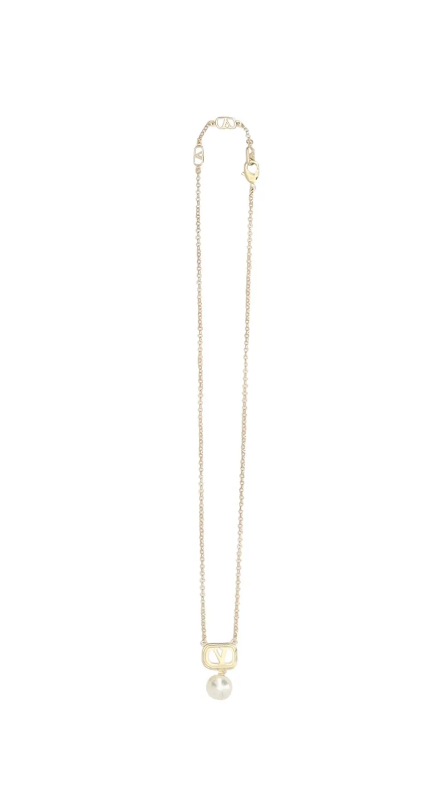 Valentino Garavani Vlogo Pearl Necklace