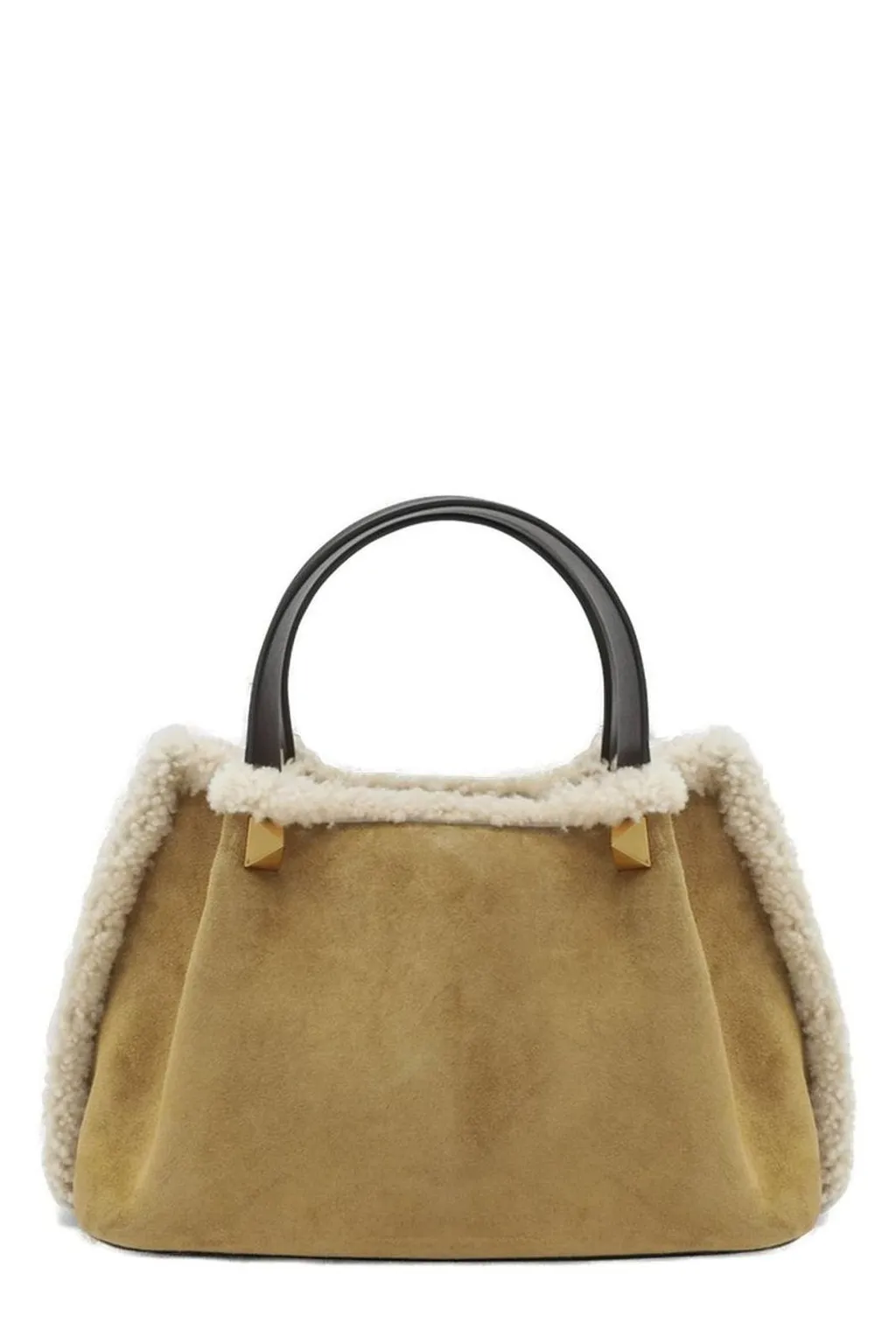 Vlogo Shearling Trim Tote Bag