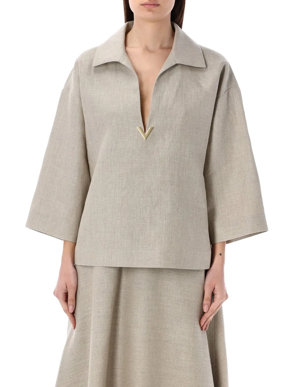 V-Neck Popover Shirt