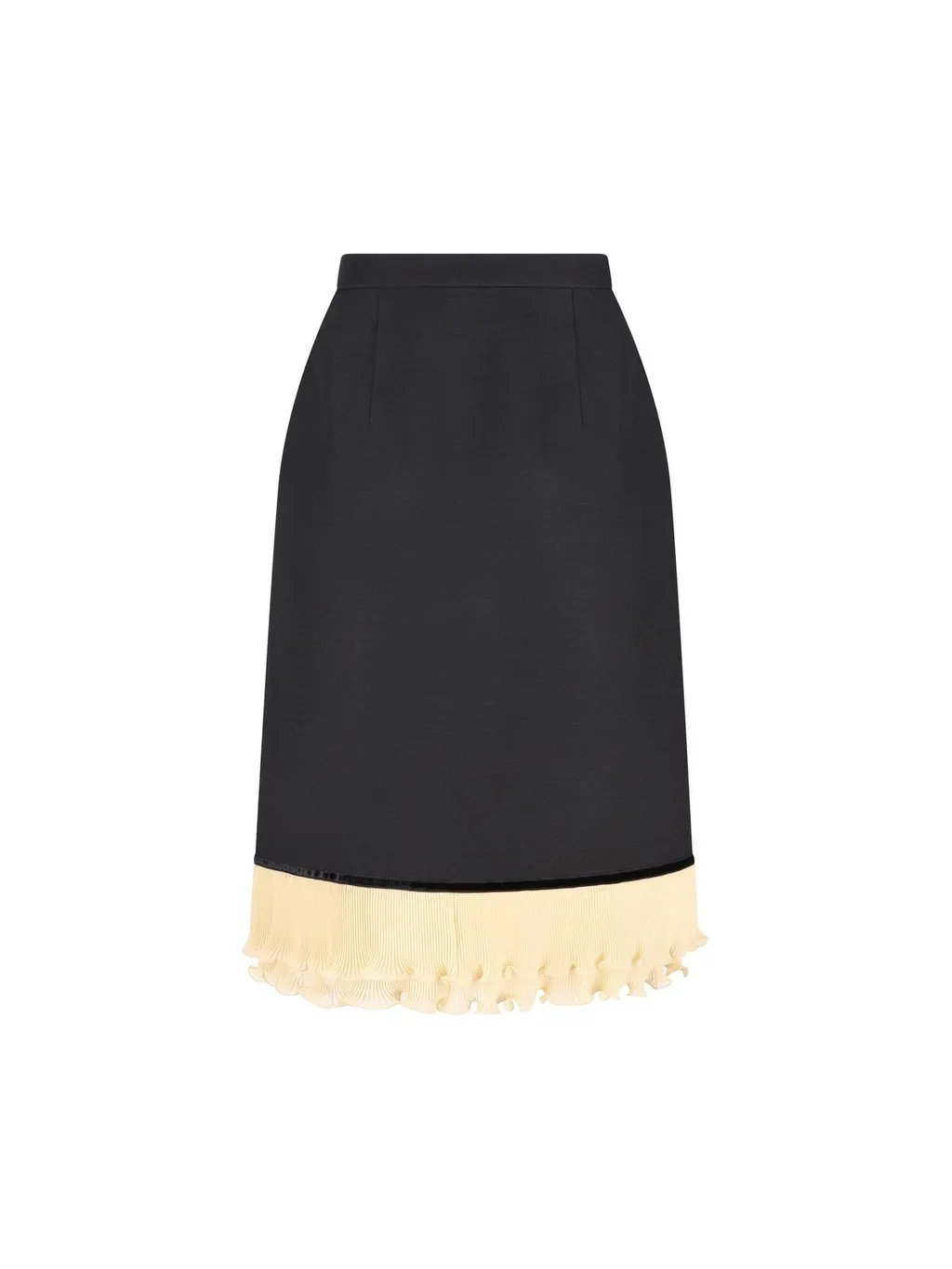 Midi Skirt With Pleated Trim