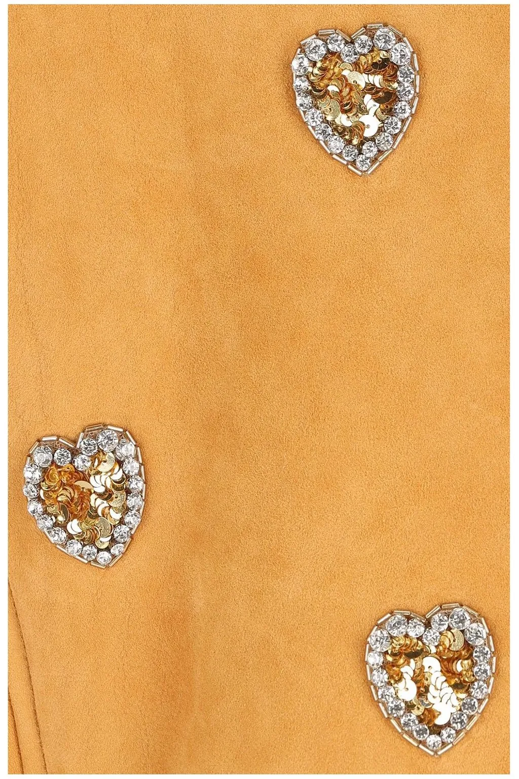 Shearling Jacket With Heart Embellishments And Tassels