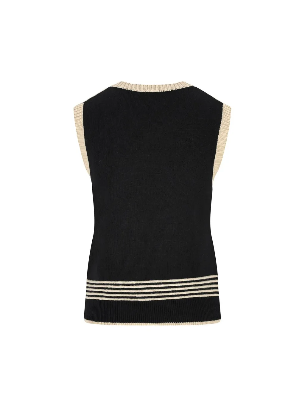 V-Neck Sweater Vest With Cat Graphic