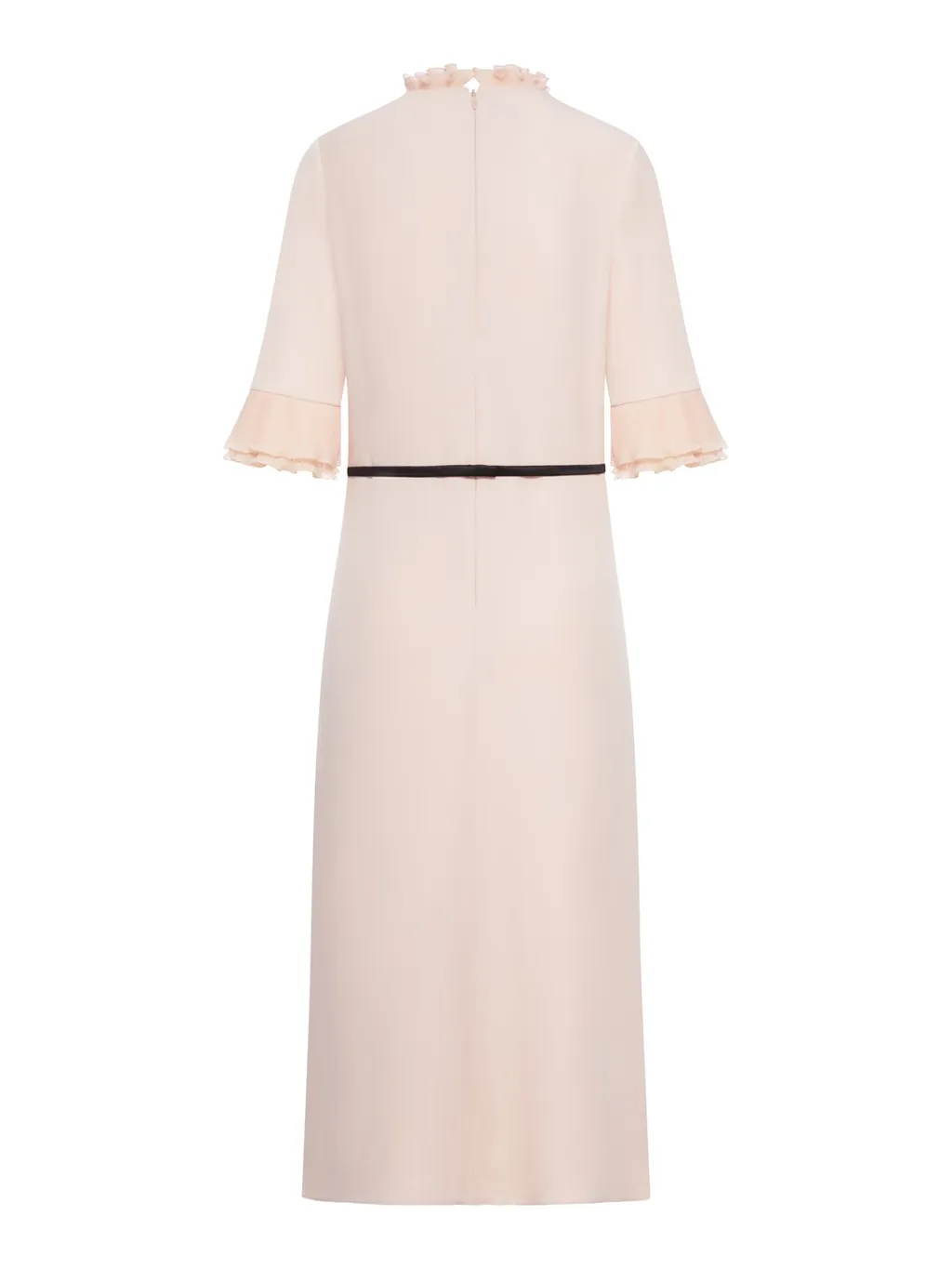 Ruffled Neck Midi Dress