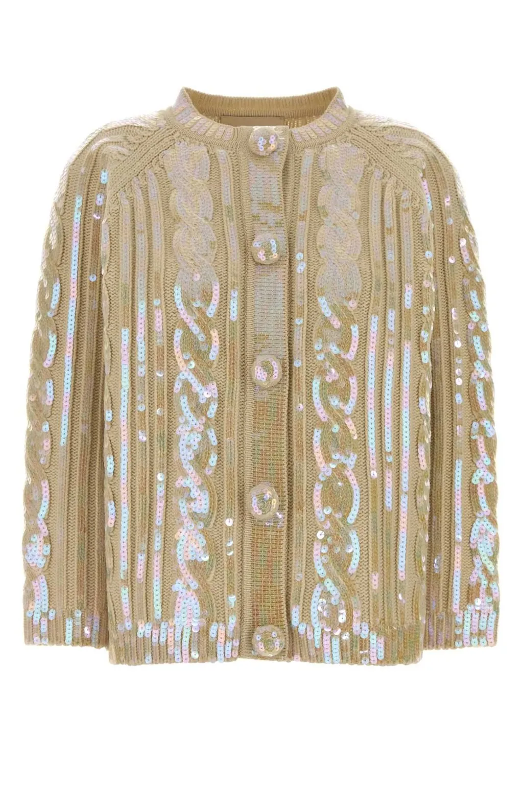 Embellished Cable Knit Cardigan