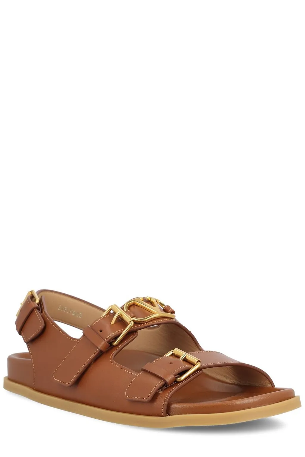 Double Buckle Leather Sandals