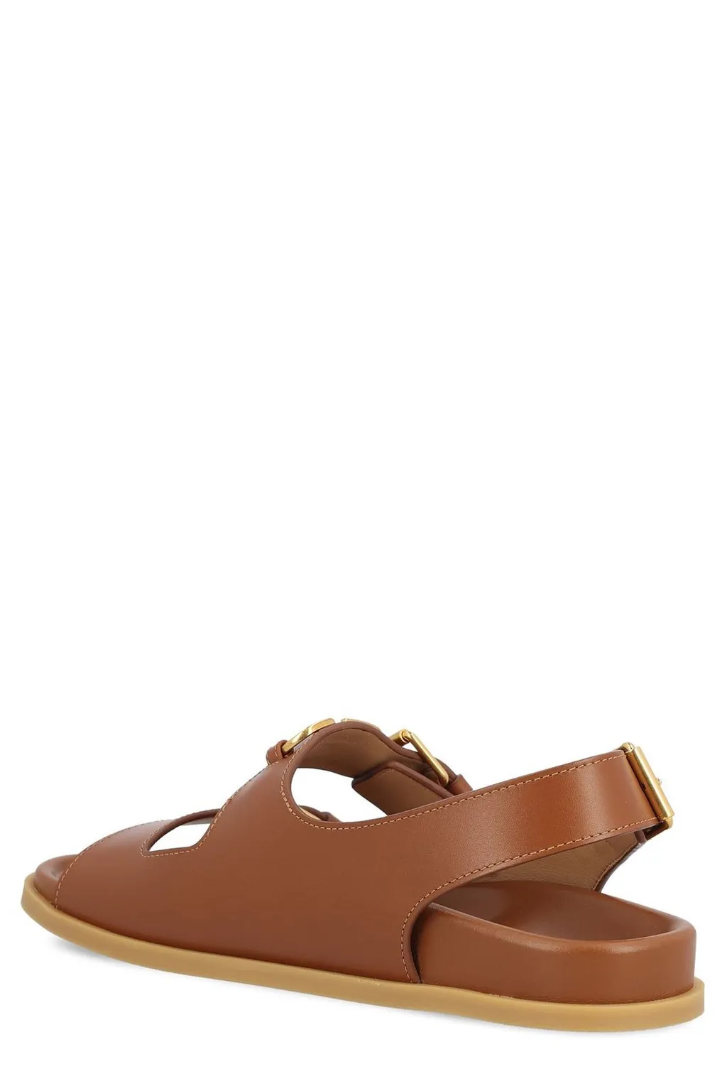 Double Buckle Leather Sandals