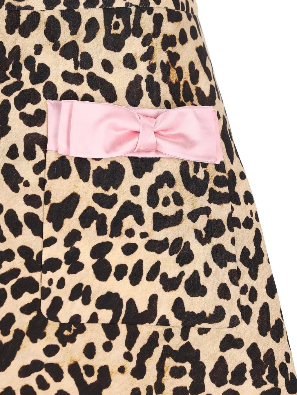 Leopard Print Mini Skirt With Bows