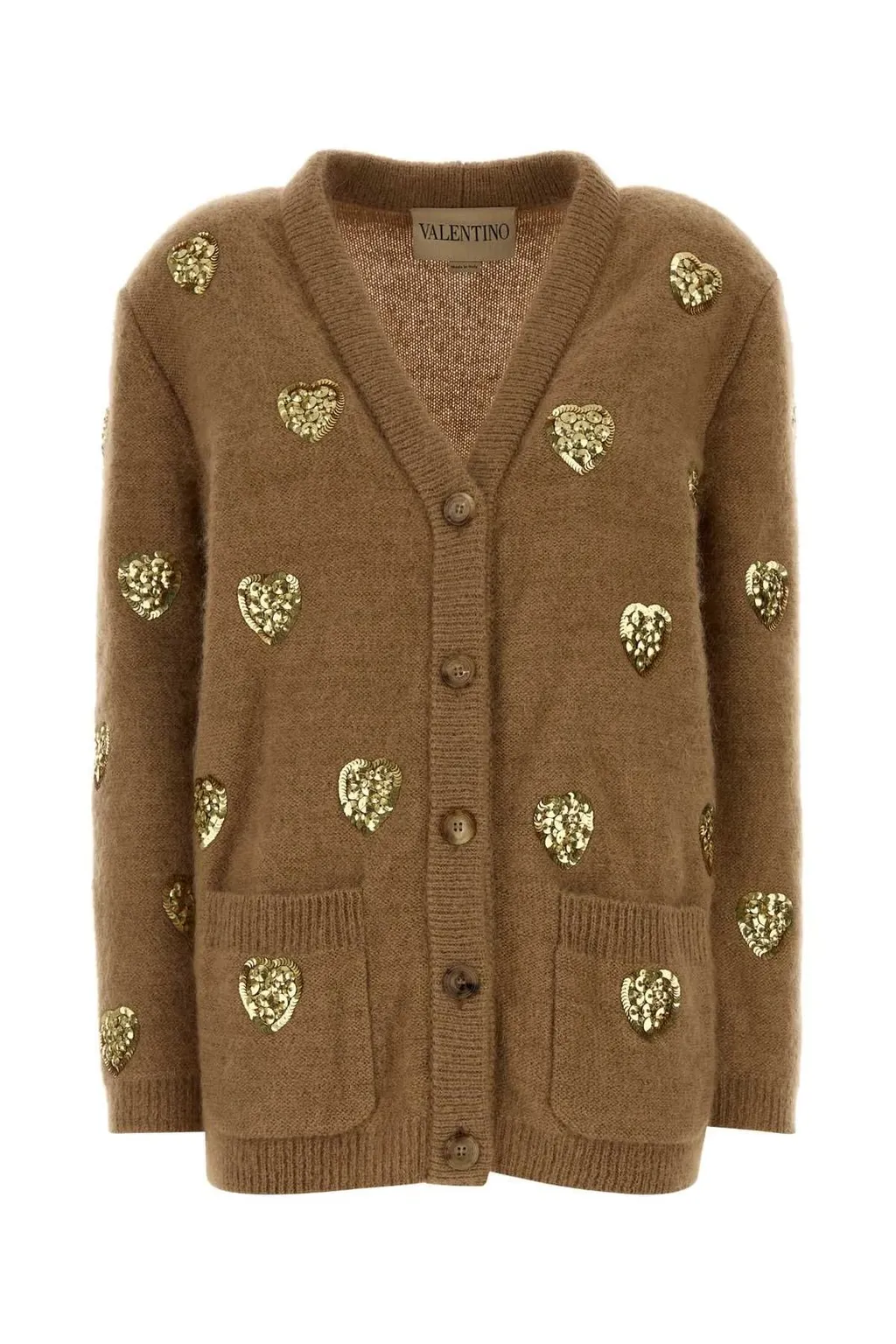 Cardigan With Heart Sequins