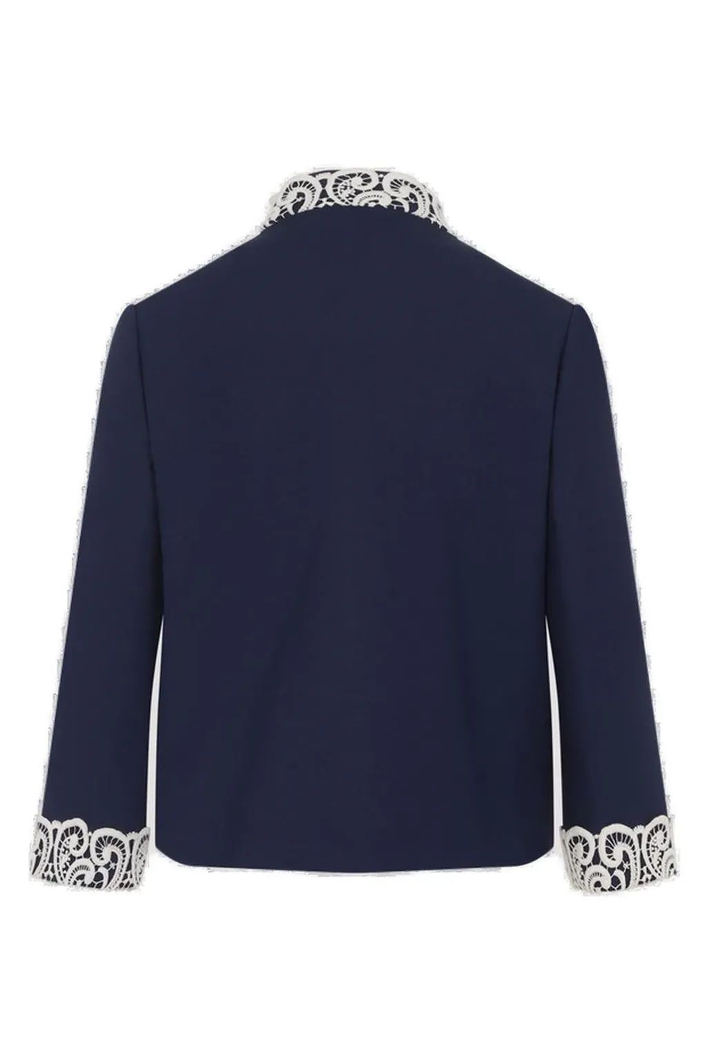 Blazer With Lace Trim