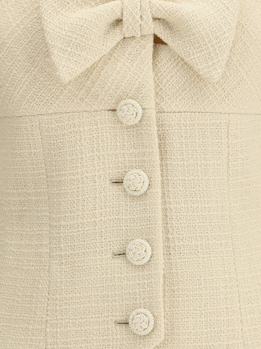 Tweed Jacket With Bow Detail