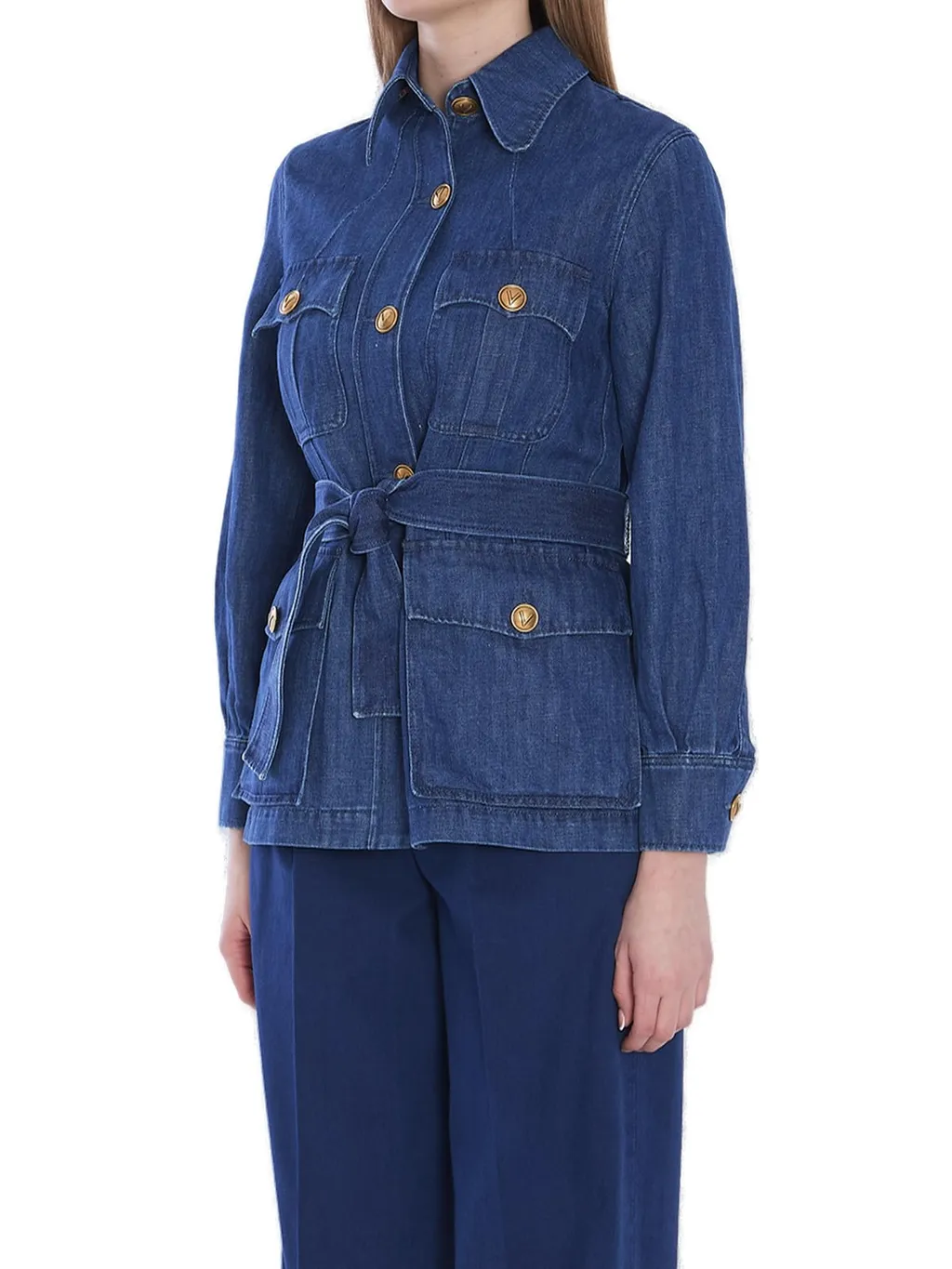 Denim Jacket With Belt