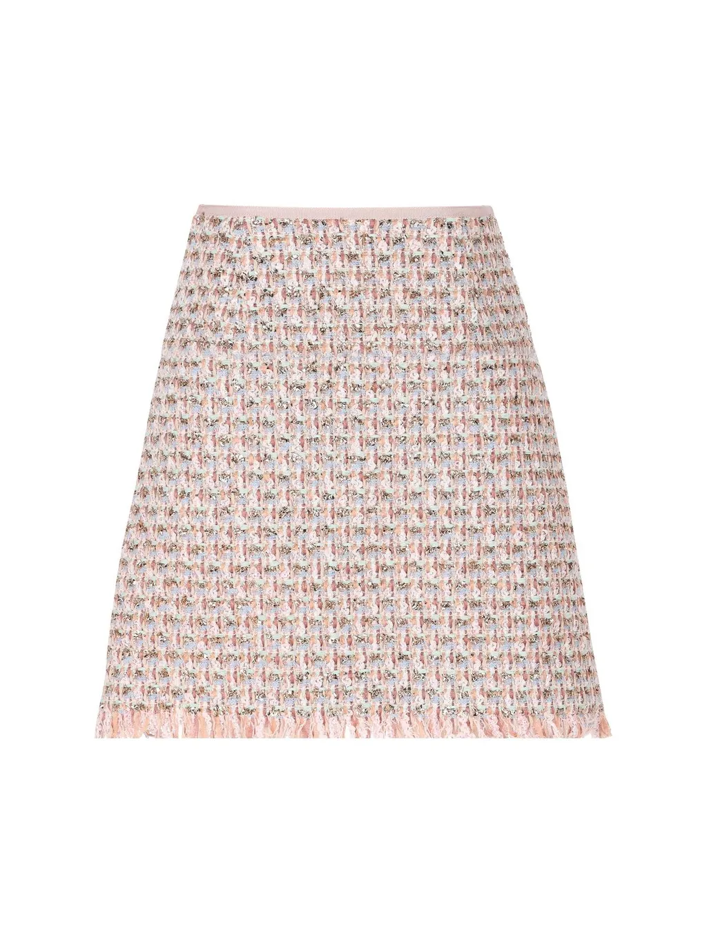 Tweed A-Line Skirt With Bow Detail