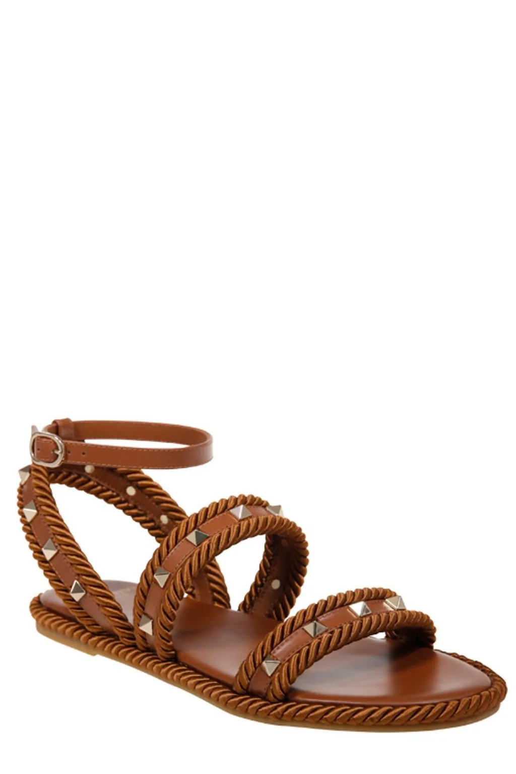 Studded Rope Flat Sandals