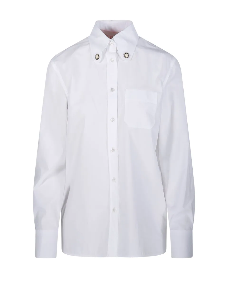Button-Down Shirt With Embellished Collar