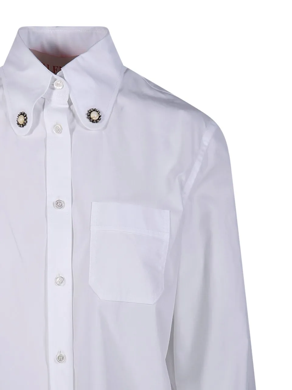 Button-Down Shirt With Embellished Collar