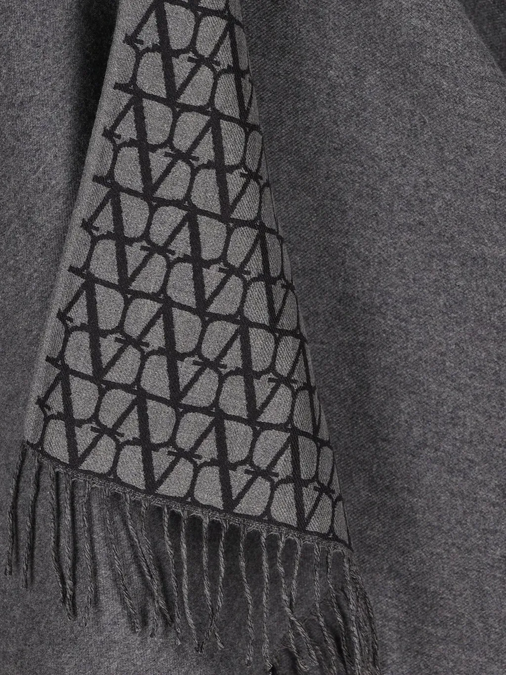 Wool Blend Cape With Monogram Jacquard