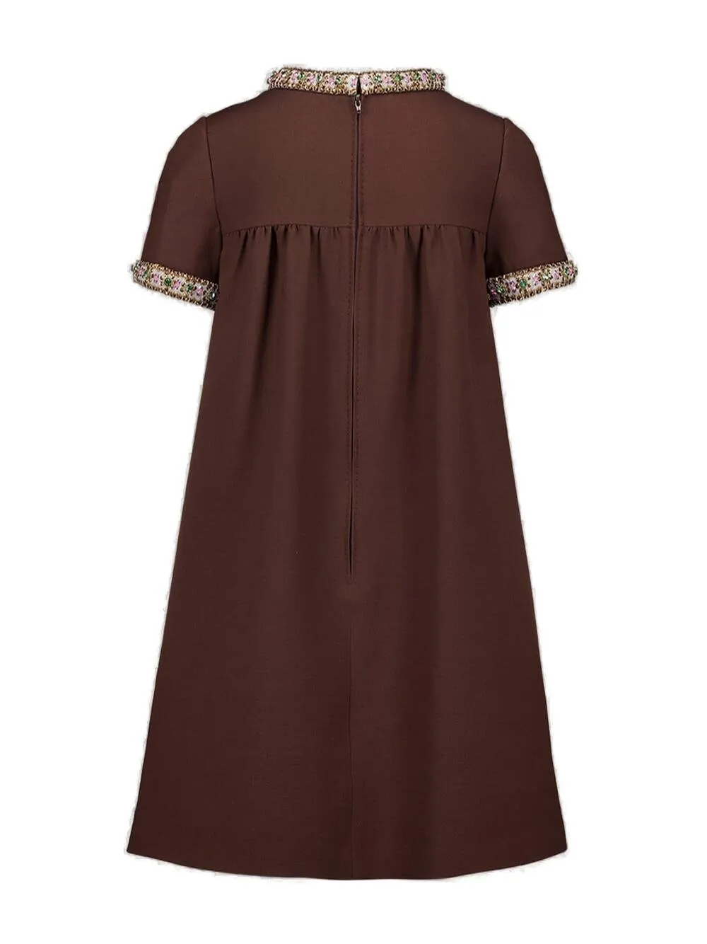 Shift Dress With Embellished Trim