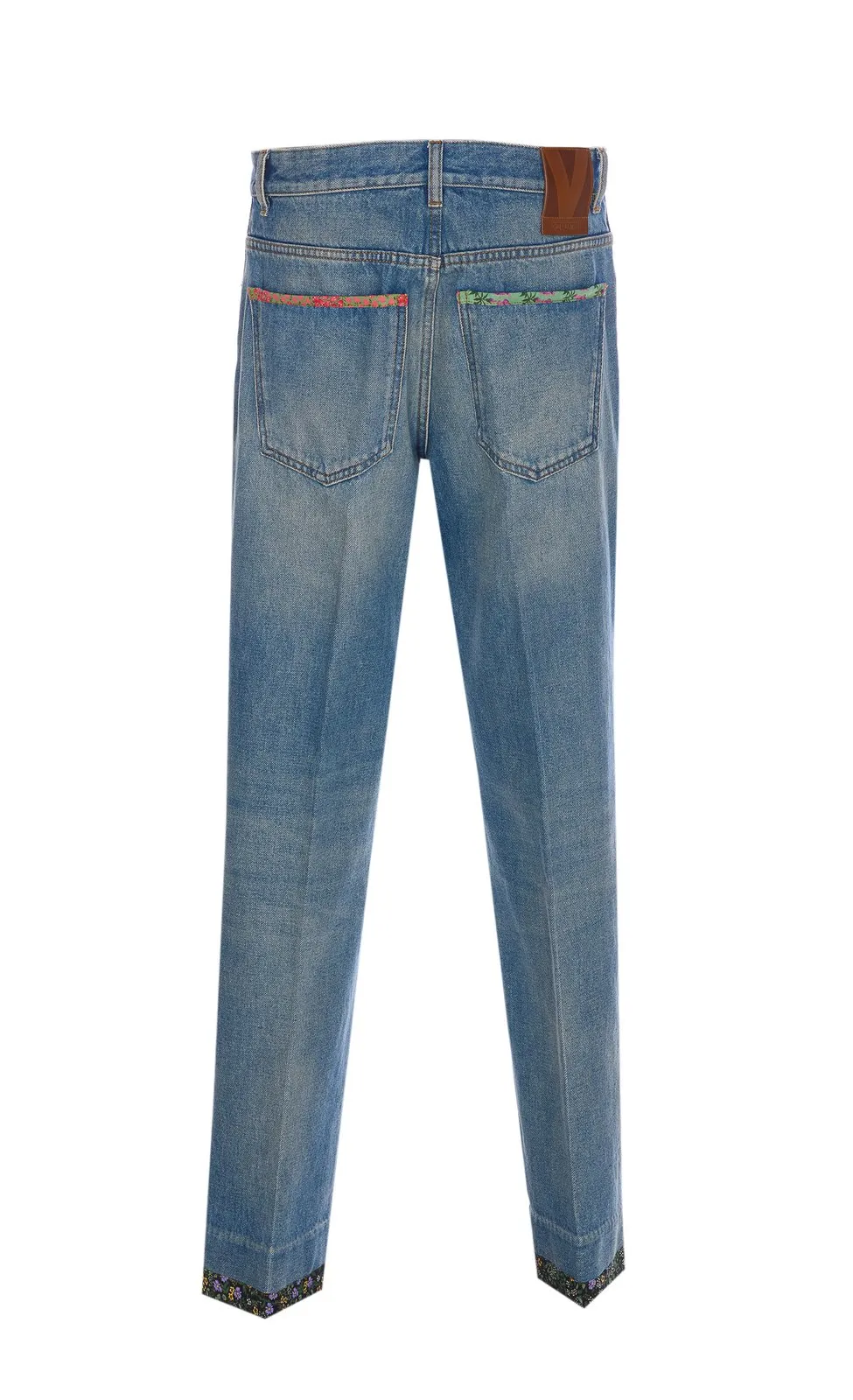 Straight-Leg Jeans With Floral Embroidery