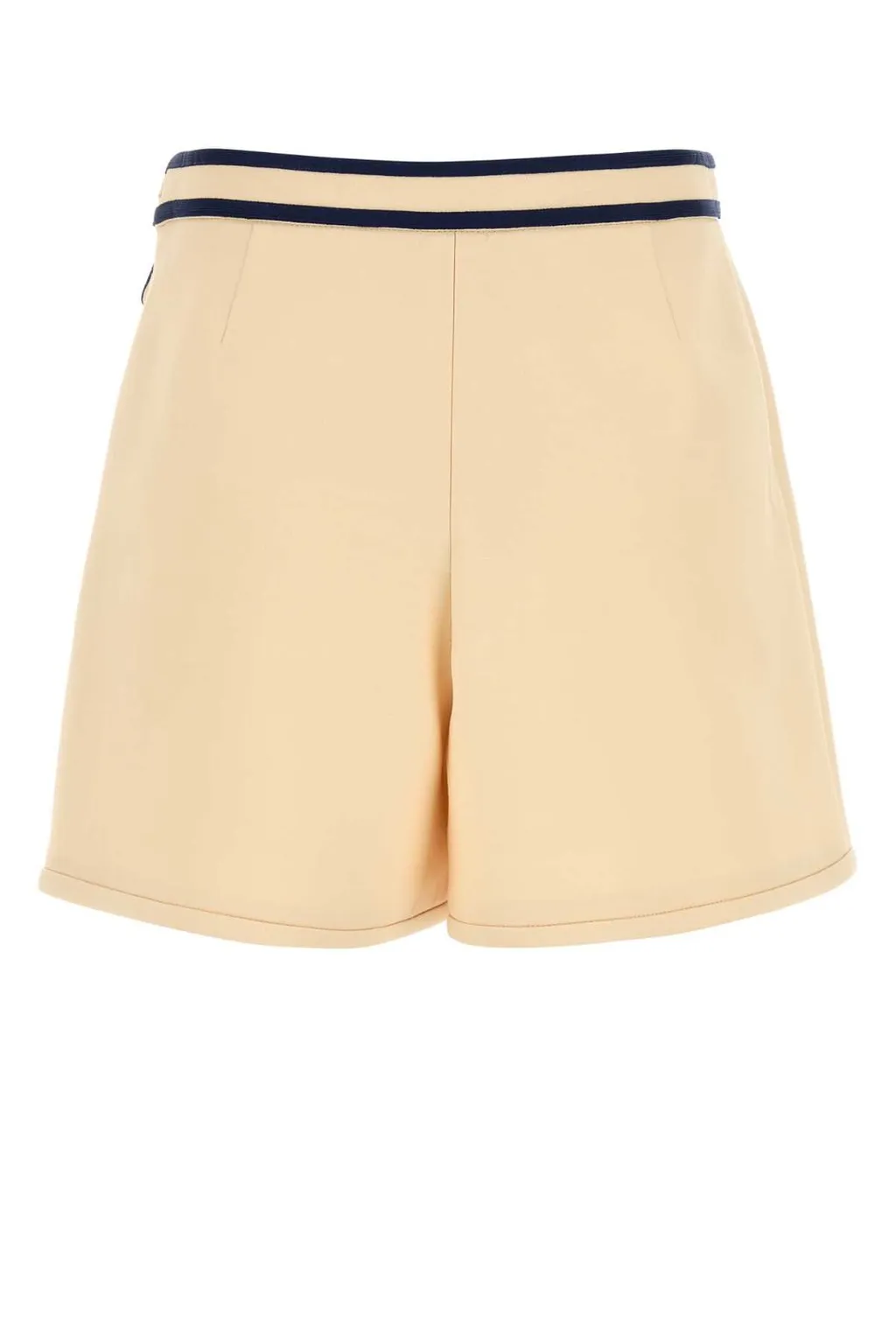 High-Waisted Shorts With V-Logo Detail