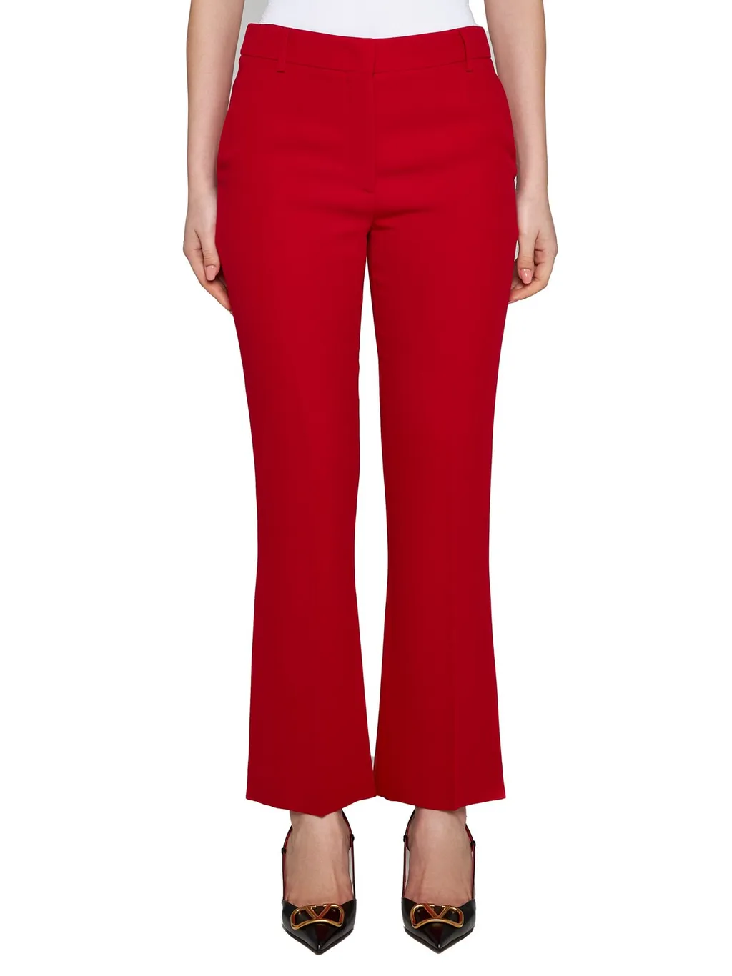 High-Waisted Flared Trousers
