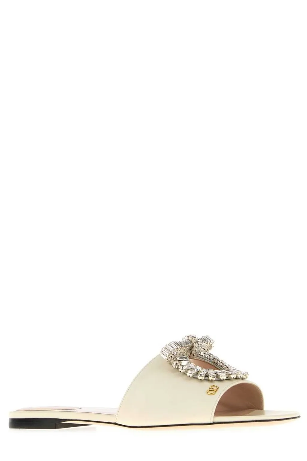 Flat Sandals With Crystal Buckle