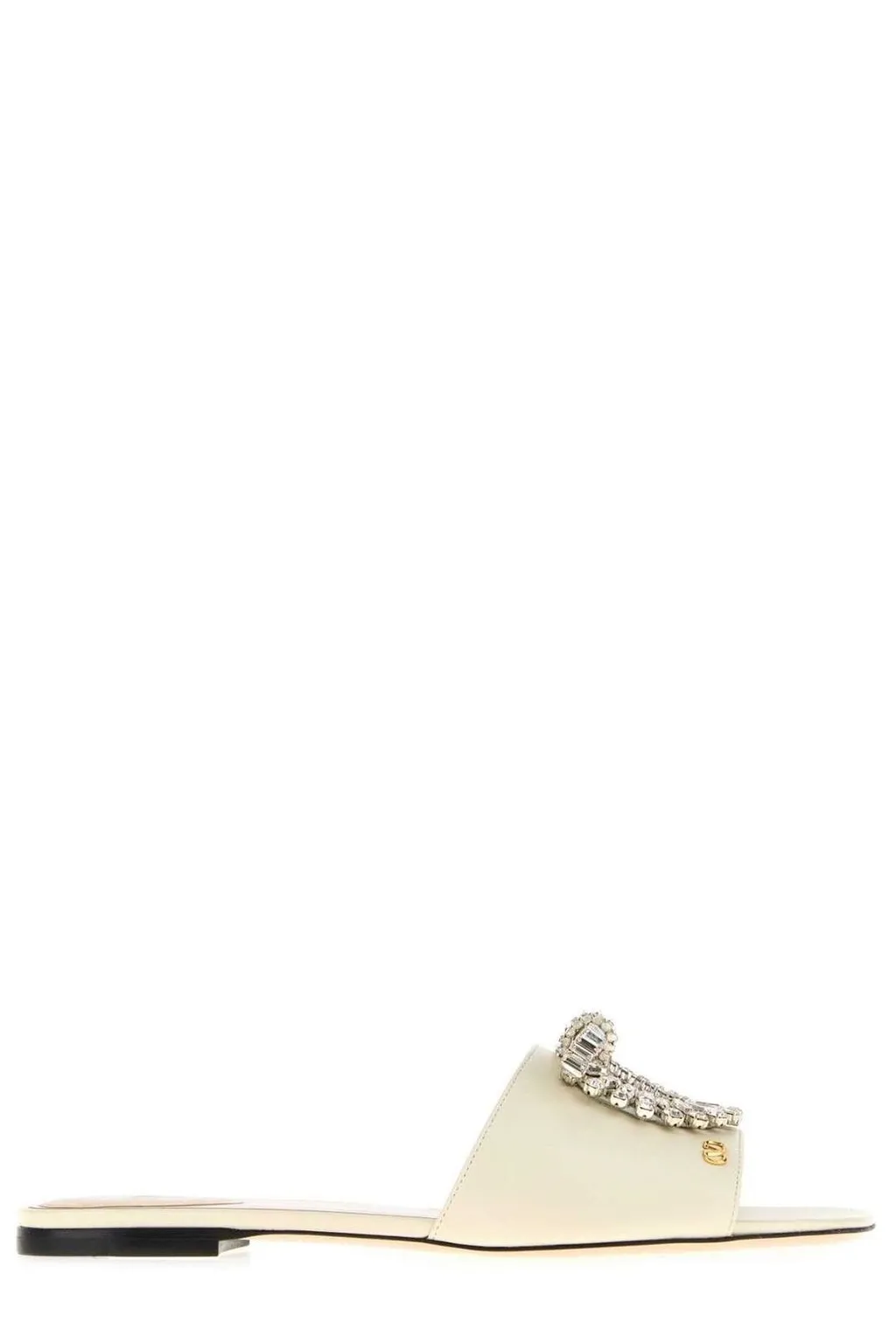 Flat Sandals With Crystal Buckle