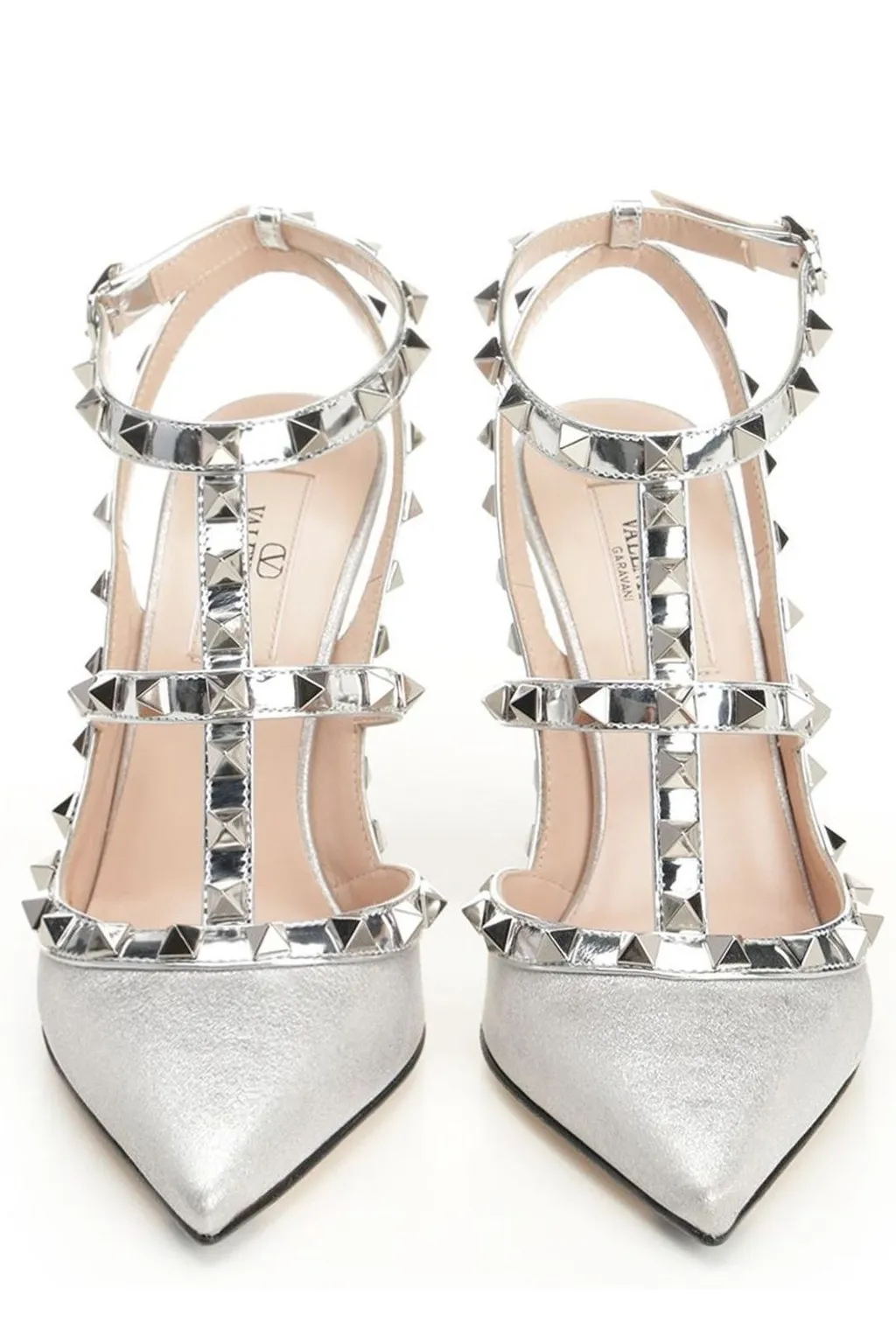Rockstud Ankle Strap Pumps
