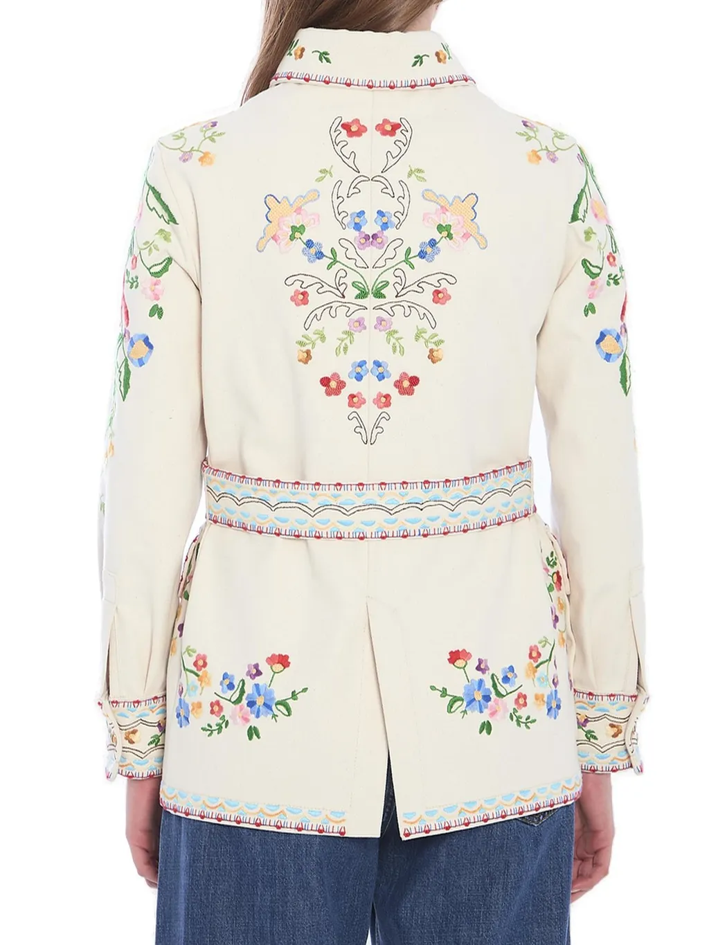 Embroidered Belted Jacket