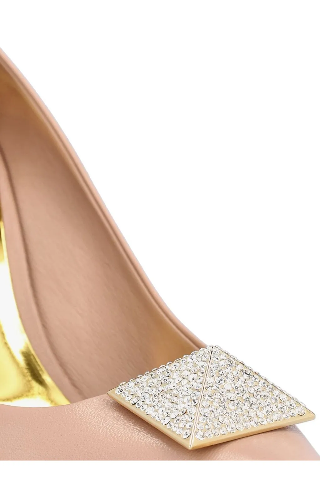 Pointed-Toe Pumps With Crystal-Embellished Buckle