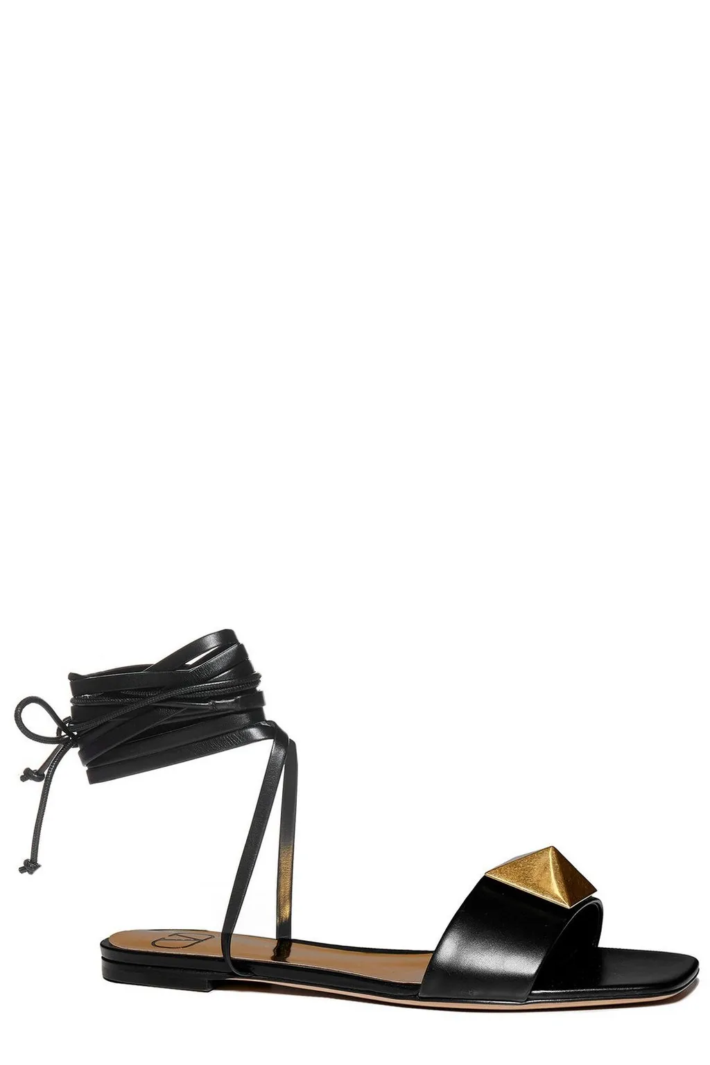 Studded Leather Lace-Up Sandals