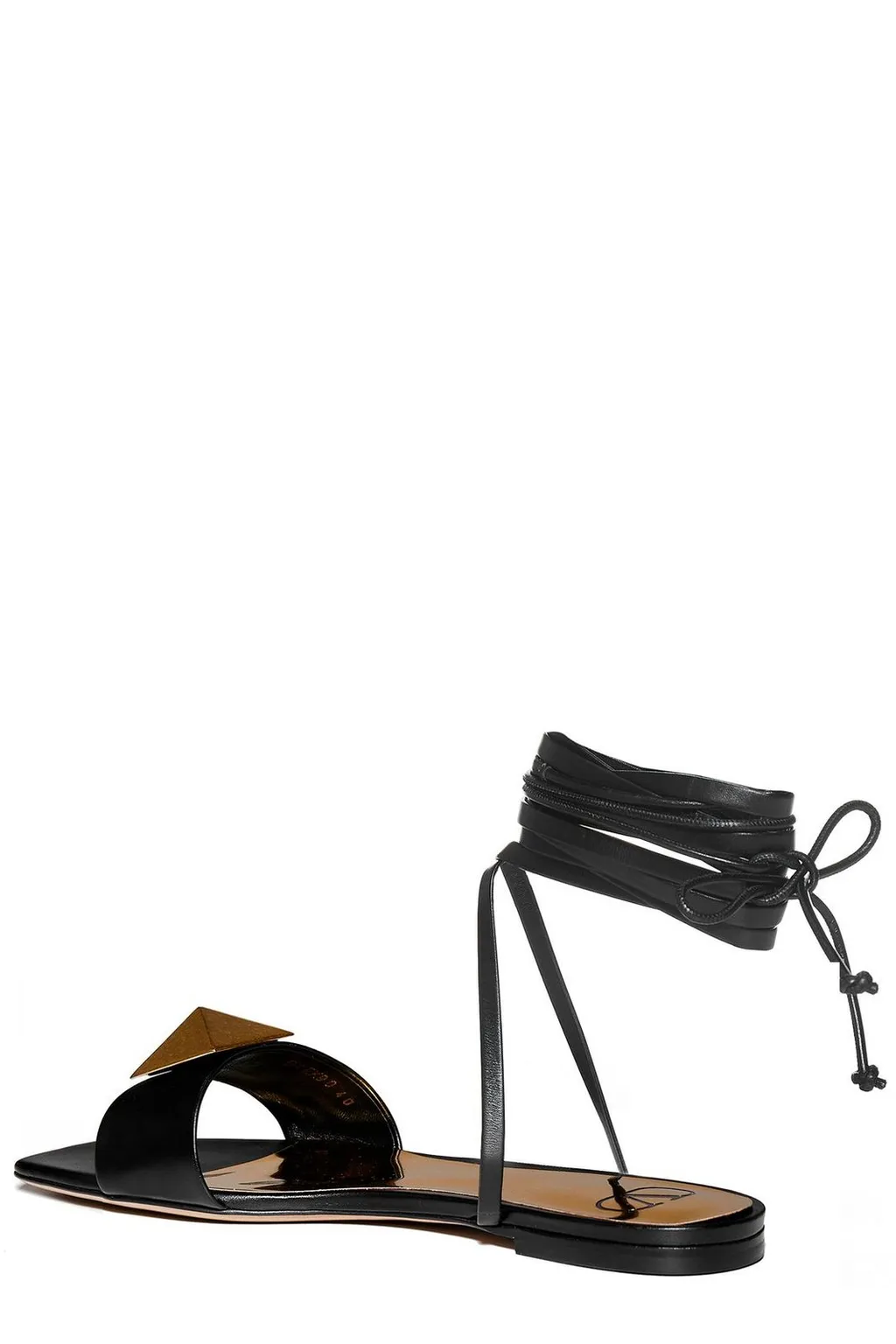 Studded Leather Lace-Up Sandals