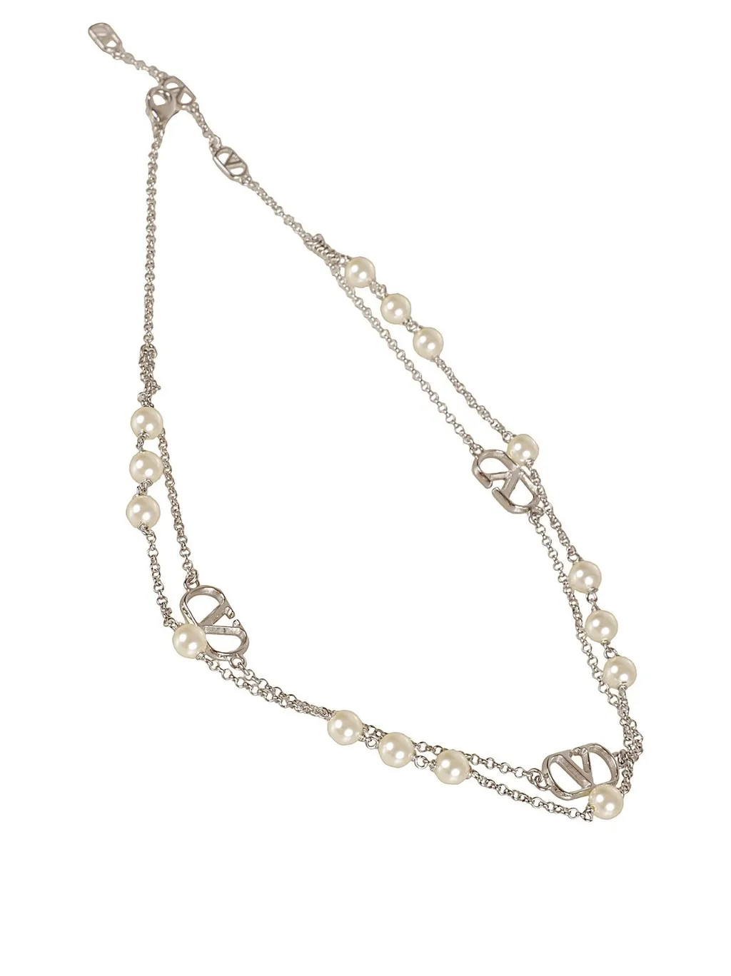 Valentino Garavani Vlogo Pearl Necklace