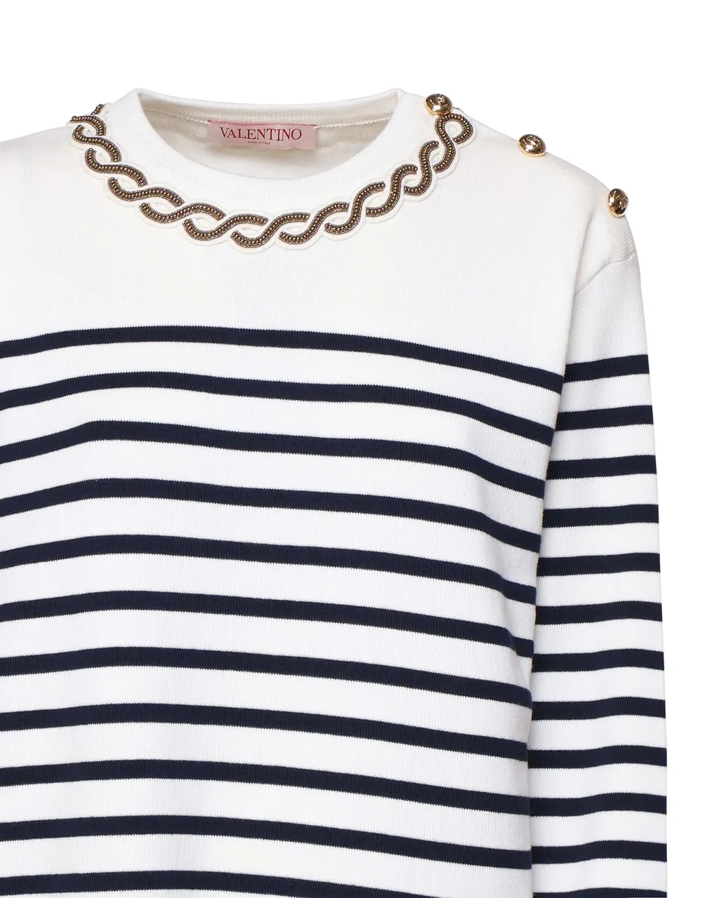 Striped Sweater With Chain Detail