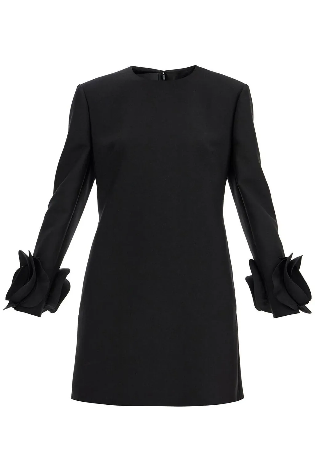 Mini Dress With Rose Appliqué Cuffs