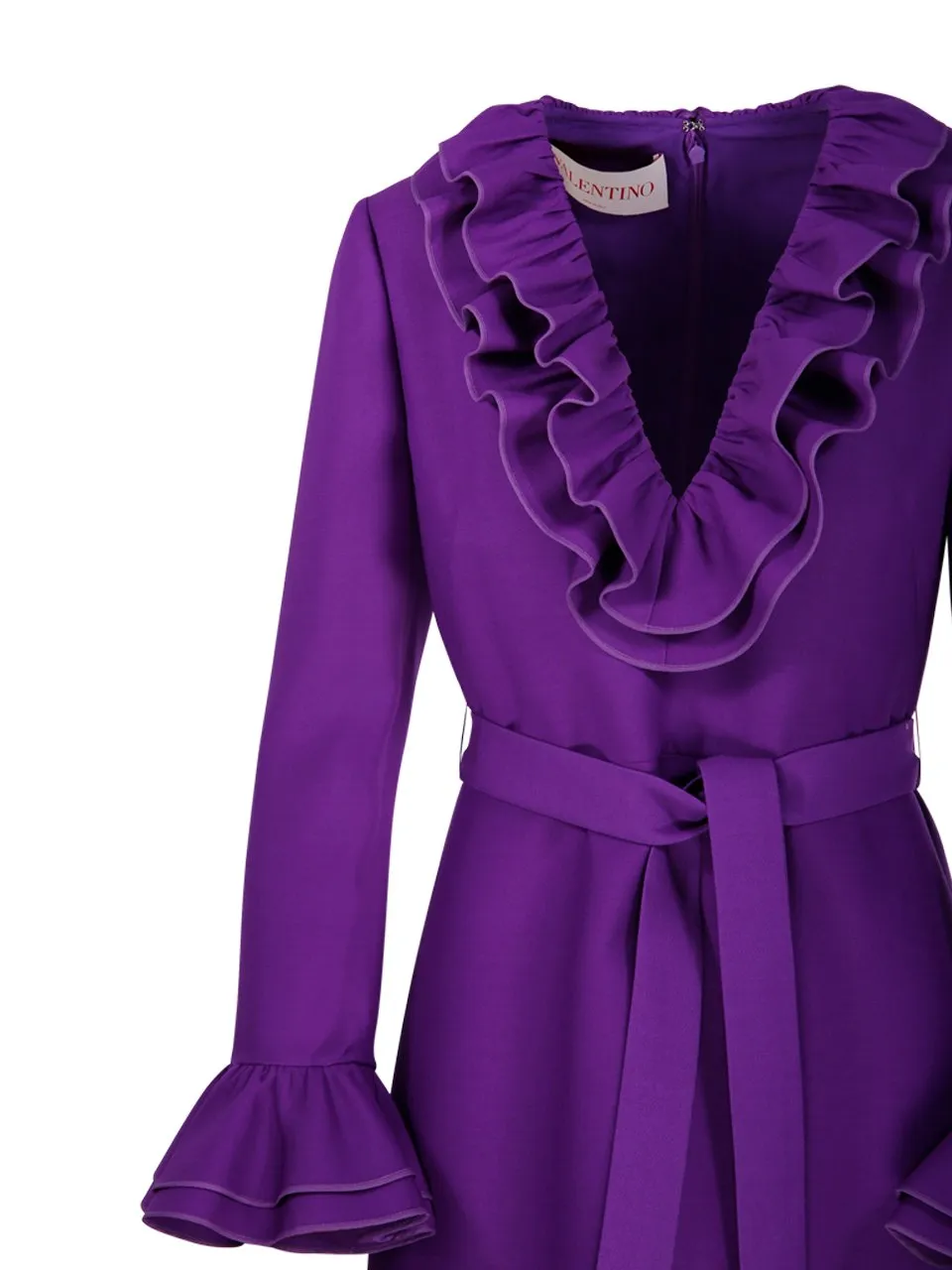 Ruffled V-Neck Mini Dress